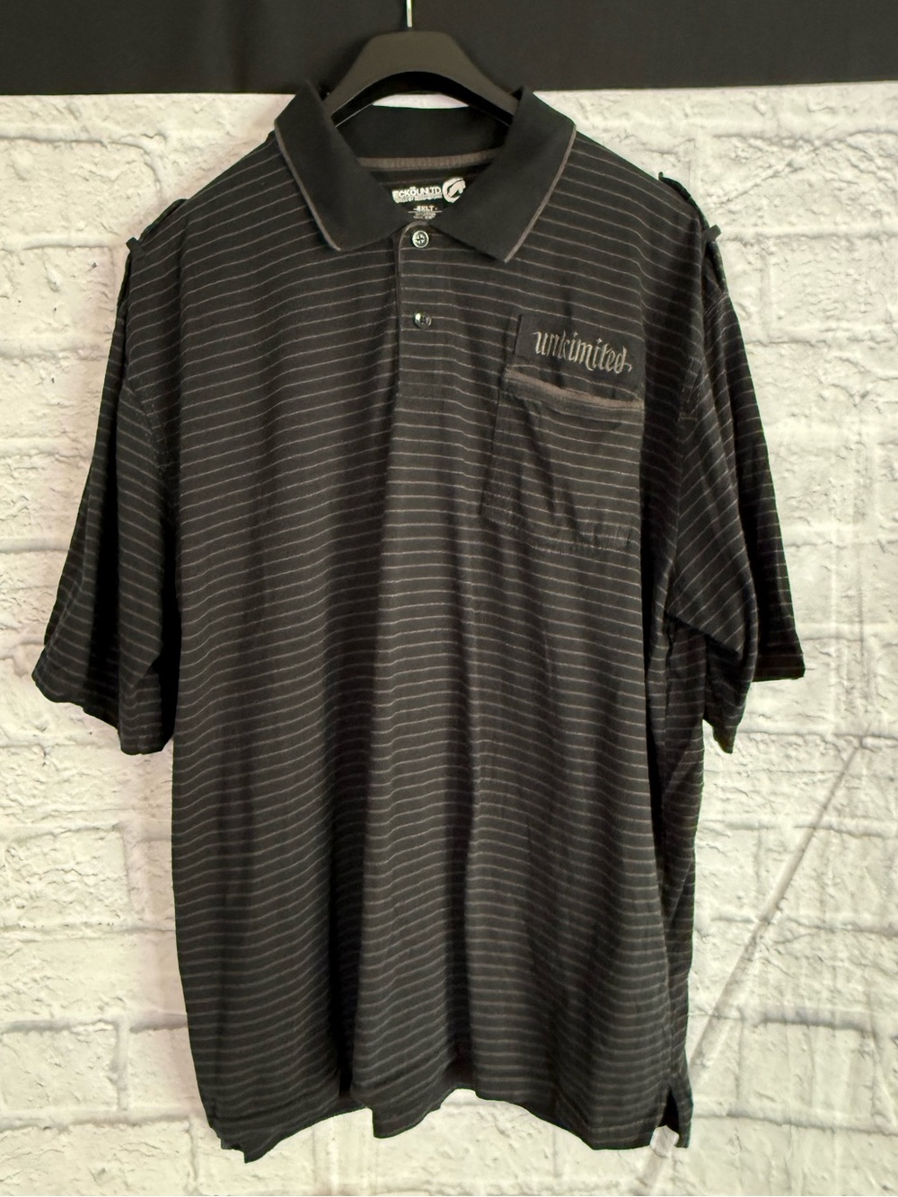 Y2K ECKO UNLTD Striped Dragon Polo Mens Bog & Tall 4 XLT